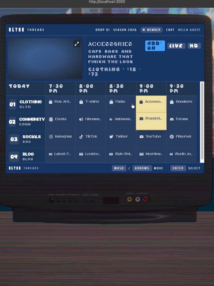 Retro Threads mobile